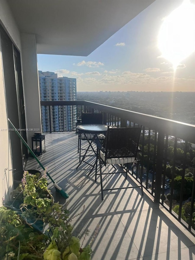 balcony with a water view