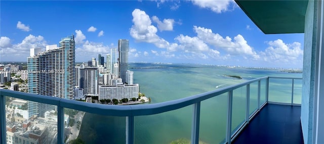 balcony with a water view