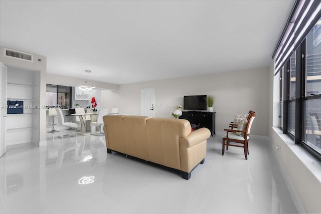 view of tiled living room