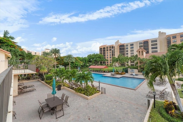 view of pool with a patio