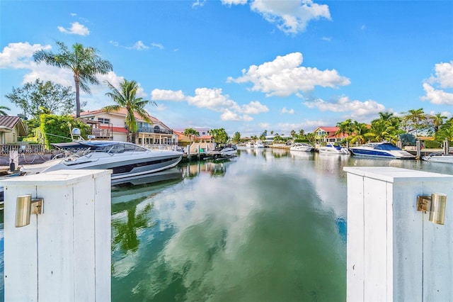 water view with a boat dock