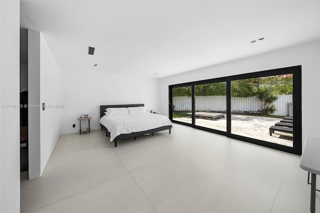 bedroom featuring access to exterior