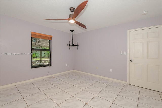 unfurnished room featuring ceiling fan