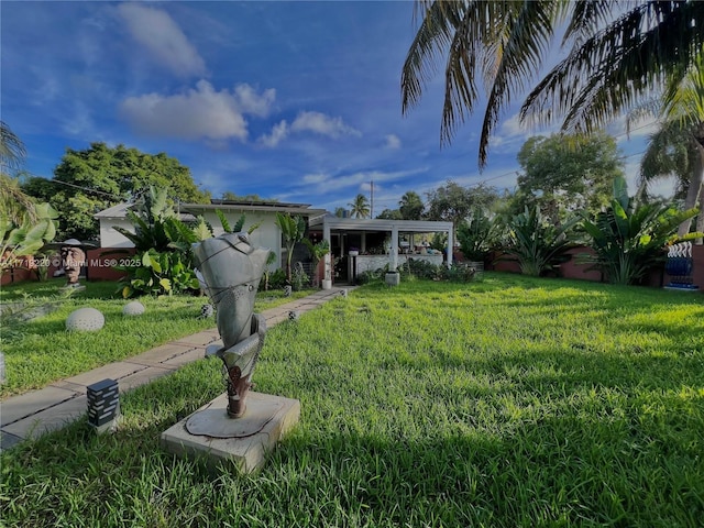 view of front of home with a front yard