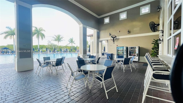 view of patio / terrace featuring a community pool