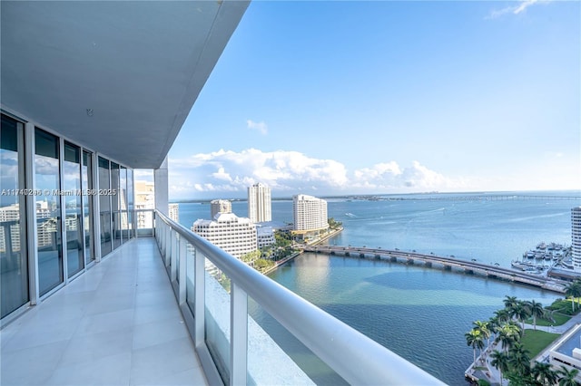 balcony with a water view