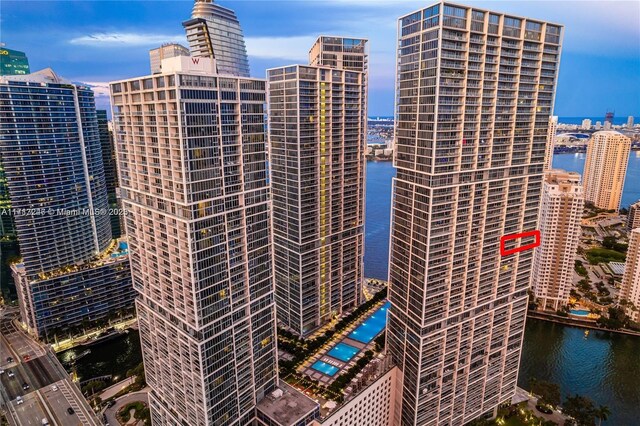 495 Brickell Ave Unit 2301, Miami, FL 33131 - view of building exterior featuring a water view and a view of city