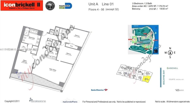 495 Brickell Ave Unit 2301, Miami, FL 33131 - floor plan / room layout