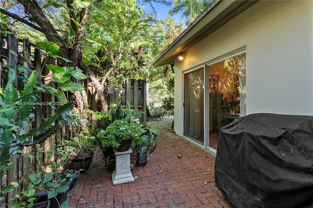 view of patio featuring area for grilling