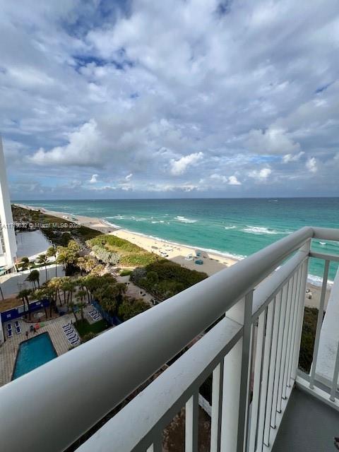 view of water feature featuring a view of the beach