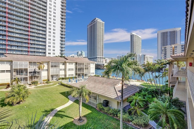 exterior space featuring a water view