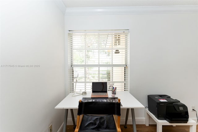13080 NW 8th Ct, Sunrise, FL 33325 - office area with ornamental molding and wood finished floors