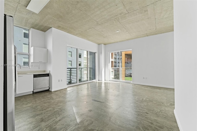 interior space with concrete floors