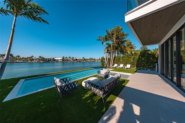 315 N Shore Dr, Miami Beach, FL 33141 - view of patio / terrace featuring a water view