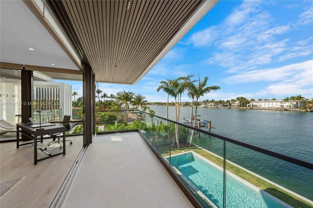 315 N Shore Dr, Miami Beach, FL 33141 - balcony featuring a water view