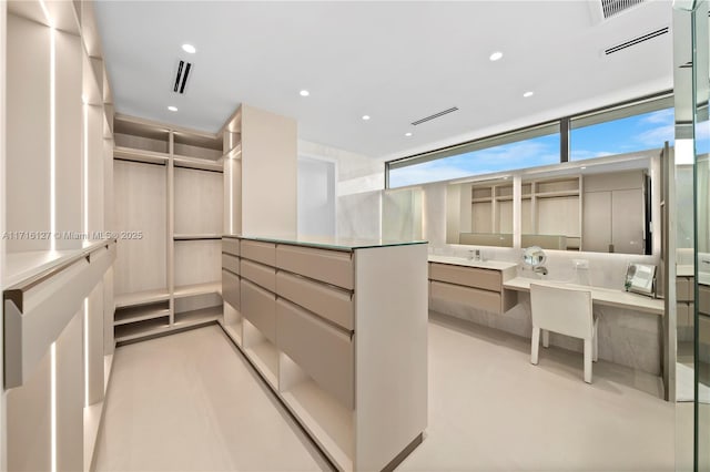 315 N Shore Dr, Miami Beach, FL 33141 - spacious closet with visible vents and a sink