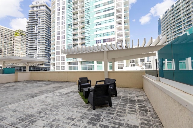 view of patio featuring a pergola