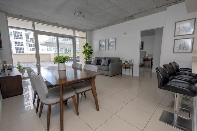 view of tiled dining room