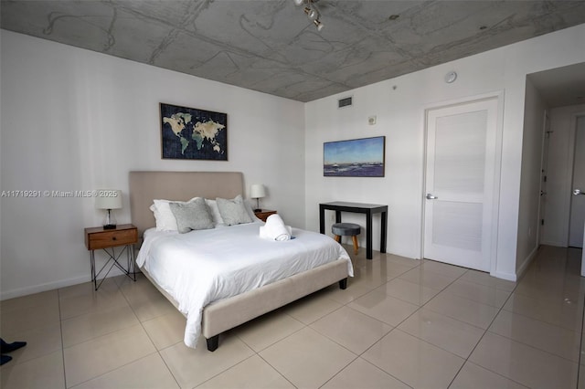 view of tiled bedroom