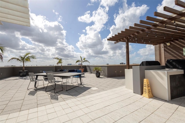 view of patio with a pergola