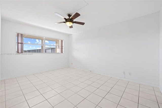 spare room featuring ceiling fan