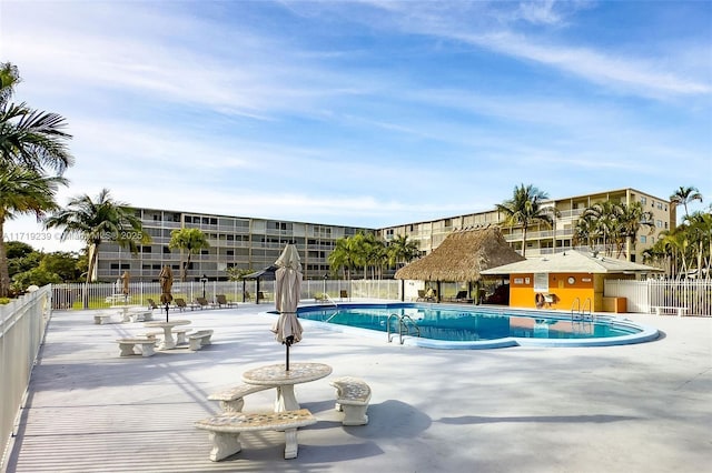 view of pool featuring a patio area