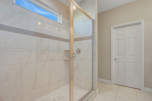 bathroom with an enclosed shower