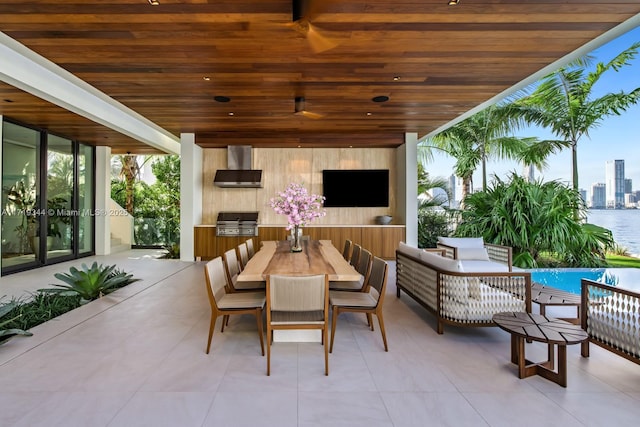 view of patio / terrace featuring outdoor lounge area and grilling area