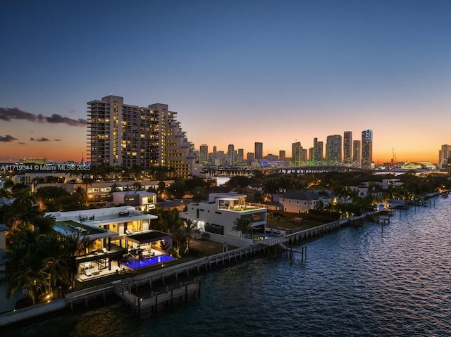 city view featuring a water view