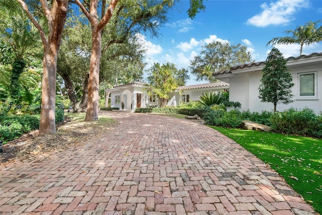 view of front facade with a front yard