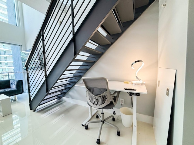 office featuring light tile patterned floors