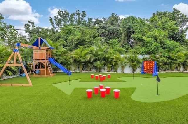 view of jungle gym