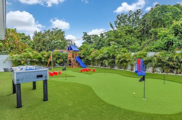 view of community featuring a playground