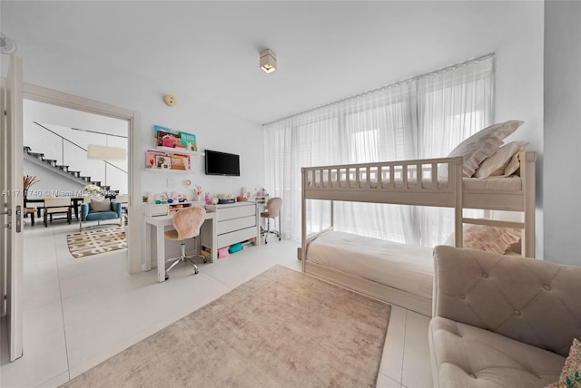 bedroom with tile patterned flooring