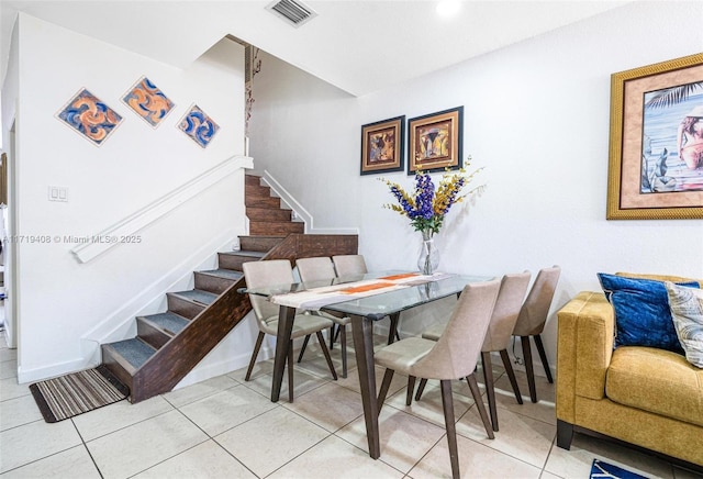 view of tiled dining room