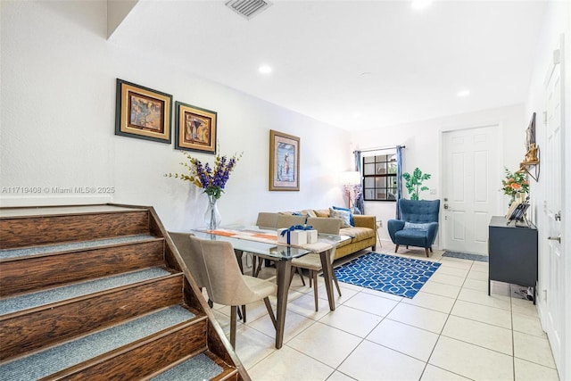 dining room featuring light tile patterned floors