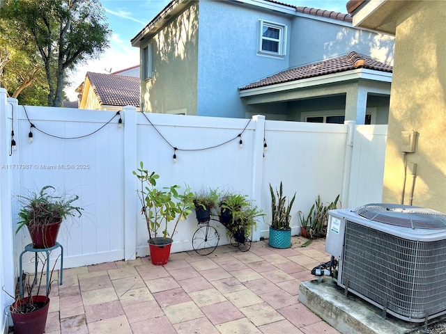 view of patio featuring central AC