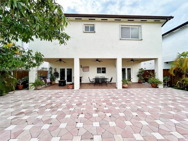 view of patio with a storage unit