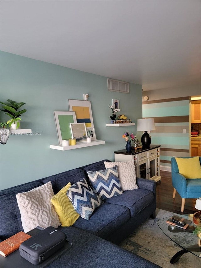 living room featuring hardwood / wood-style floors