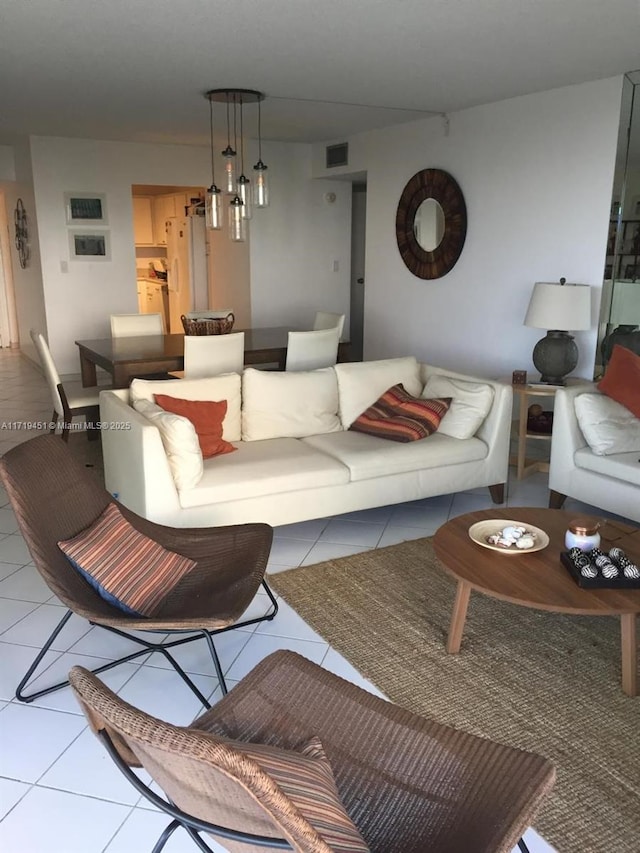 view of tiled living room