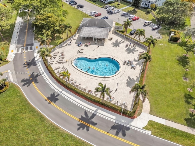 3003 Lyndhurst H Unit 3003, Deerfield Beach, FL 33442 - bird's eye view of a pool area