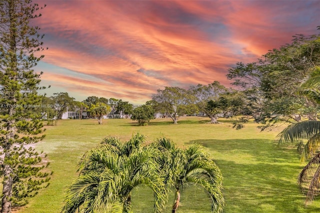 3003 Lyndhurst H Unit 3003, Deerfield Beach, FL 33442 - yard at dusk featuring a lawn