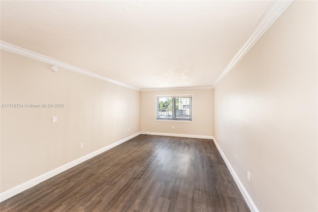 201 Galen Dr Unit 201, Key Biscayne, FL 33149 - unfurnished room with ornamental molding, dark wood-style floors, and a smoke detector