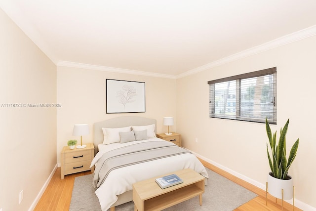 201 Galen Dr Unit 201, Key Biscayne, FL 33149 - bedroom with light wood-type flooring and ornamental molding