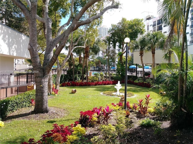 view of community featuring a lawn