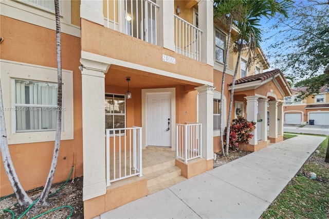 exterior space with a balcony