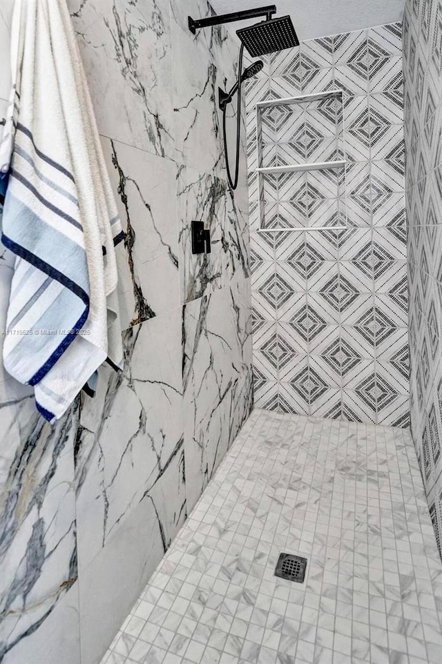 details with tiled shower