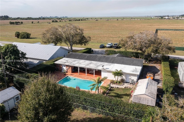 aerial view with a rural view