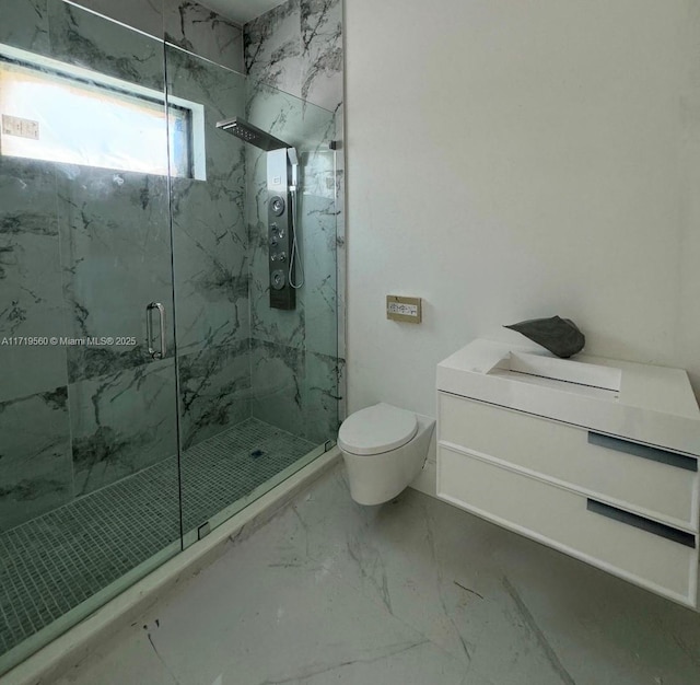 6190 SW 128th St, Pinecrest, FL 33156 - full bath featuring a marble finish shower, marble finish flooring, and vanity
