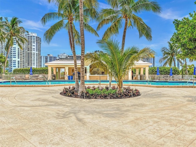 pool with fence